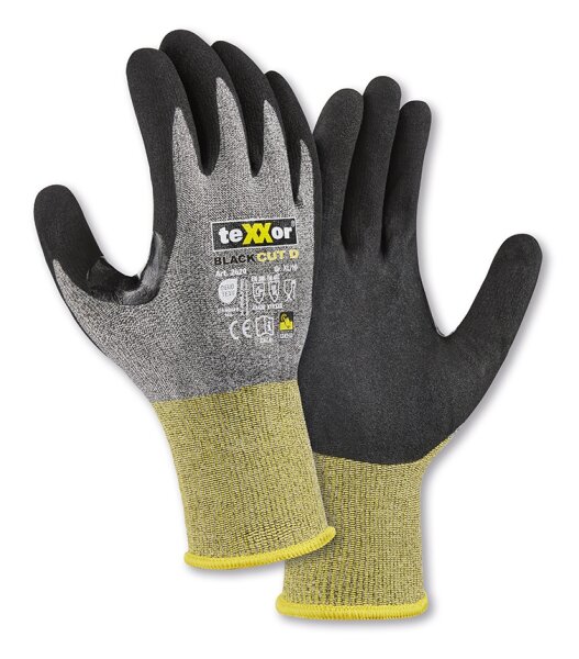 teXXor® Schnittschutz-Strickhandschuhe BLACK CUT® D