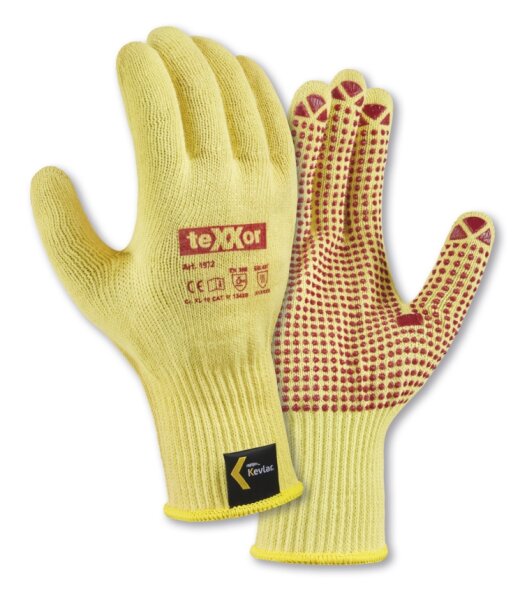 teXXor® Mittelstrick-Handschuhe ARAMID mit Noppen