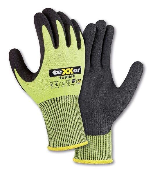 teXXor® topline Schnittschutz-Strickhandschuhe BESANDETE NITRILBESCHICHTUNG