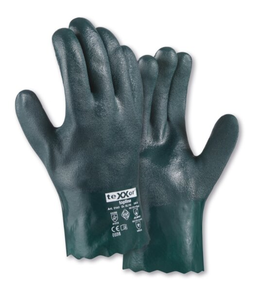 teXXor® topline Chemikalienschutz-Handschuhe PVC GRÜN