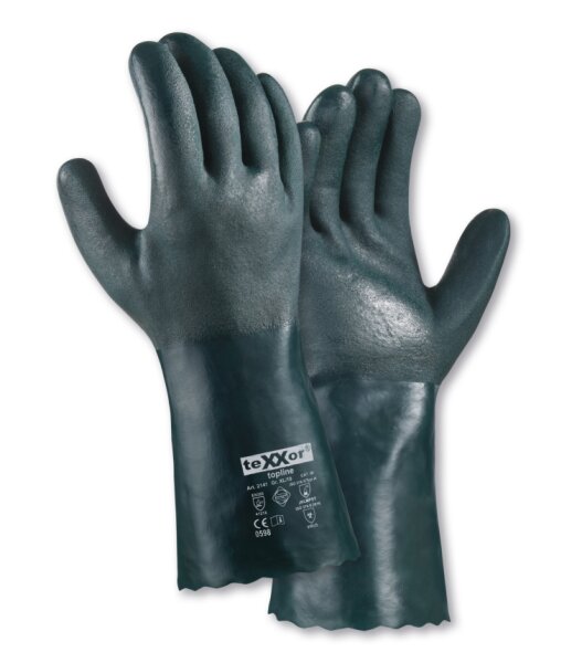 teXXor® topline Chemikalienschutz-Handschuhe PVC GRÜN
