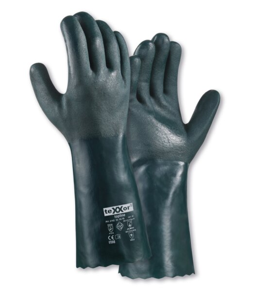 teXXor® topline Chemikalienschutz-Handschuhe PVC GRÜN
