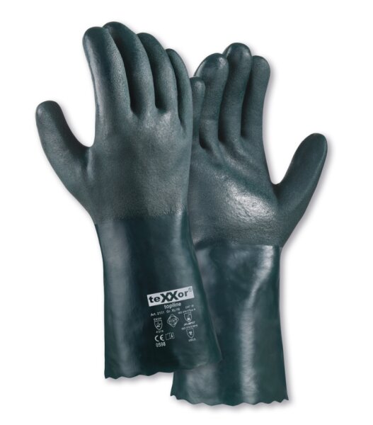 teXXor® topline Chemikalienschutz-Handschuhe PVC GRÜN
