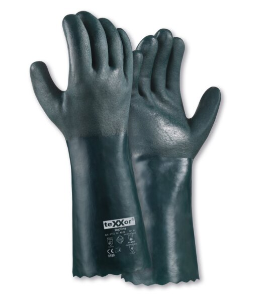 teXXor® topline Chemikalienschutz-Handschuhe PVC GRÜN