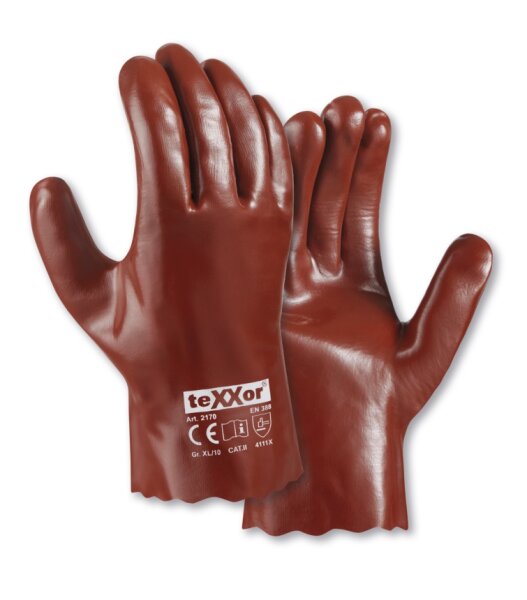 teXXor® PVC-Handschuhe ROTBRAUN