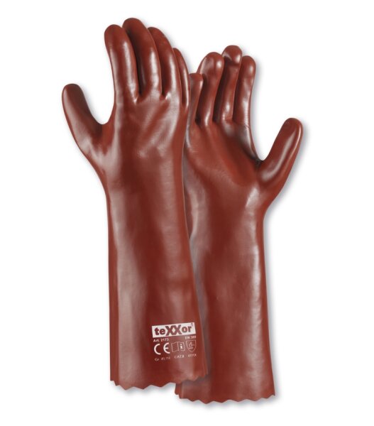 teXXor® PVC-Handschuhe ROTBRAUN