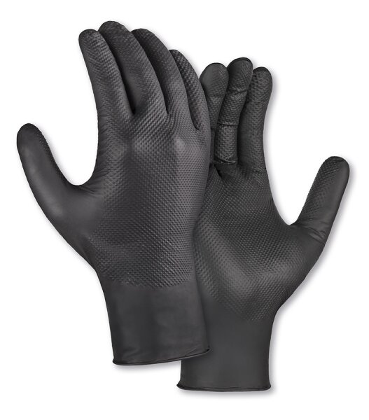teXXor® Nitril-Einweg-Handschuhe DIAMOND GRIP schwarz