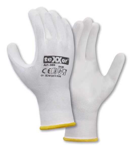 teXXor® Polyester-Strickhandschuhe POLYURETHAN BESCHICHTET