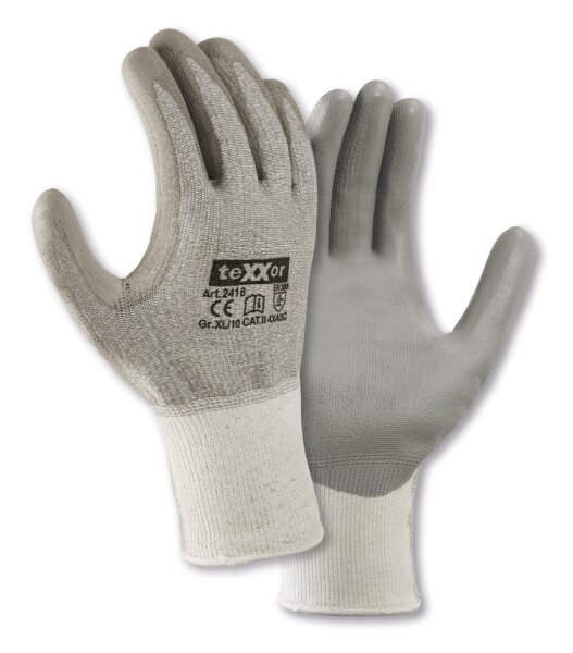 teXXor® Schnittschutz-Strickhandschuhe PU-BESCHICHTUNG