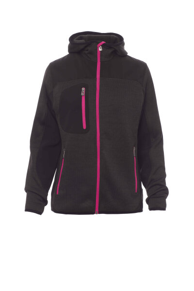 STAHLGRAU MELIERT/SCHWARZ-FLUO-FUCHSIENROT